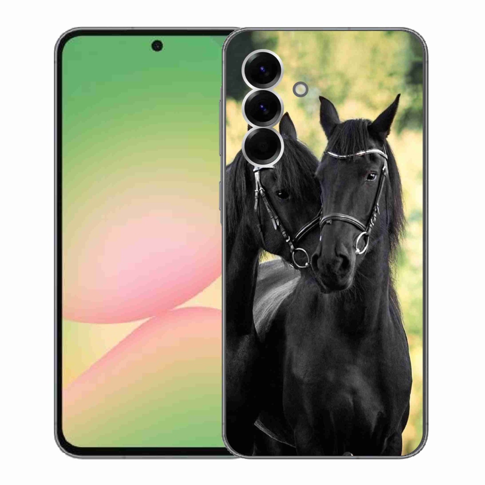 Gélový kryt mmCase na Samsung Galaxy A56 5G - dva čierne kone