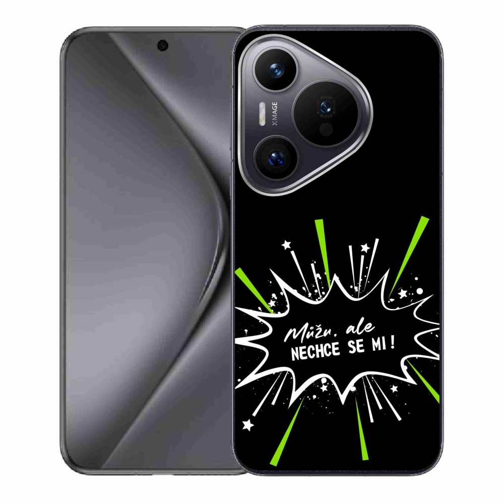 Gélový kryt mmCase na Huawei Pura 70 - vtipný text 11 čierne pozadie