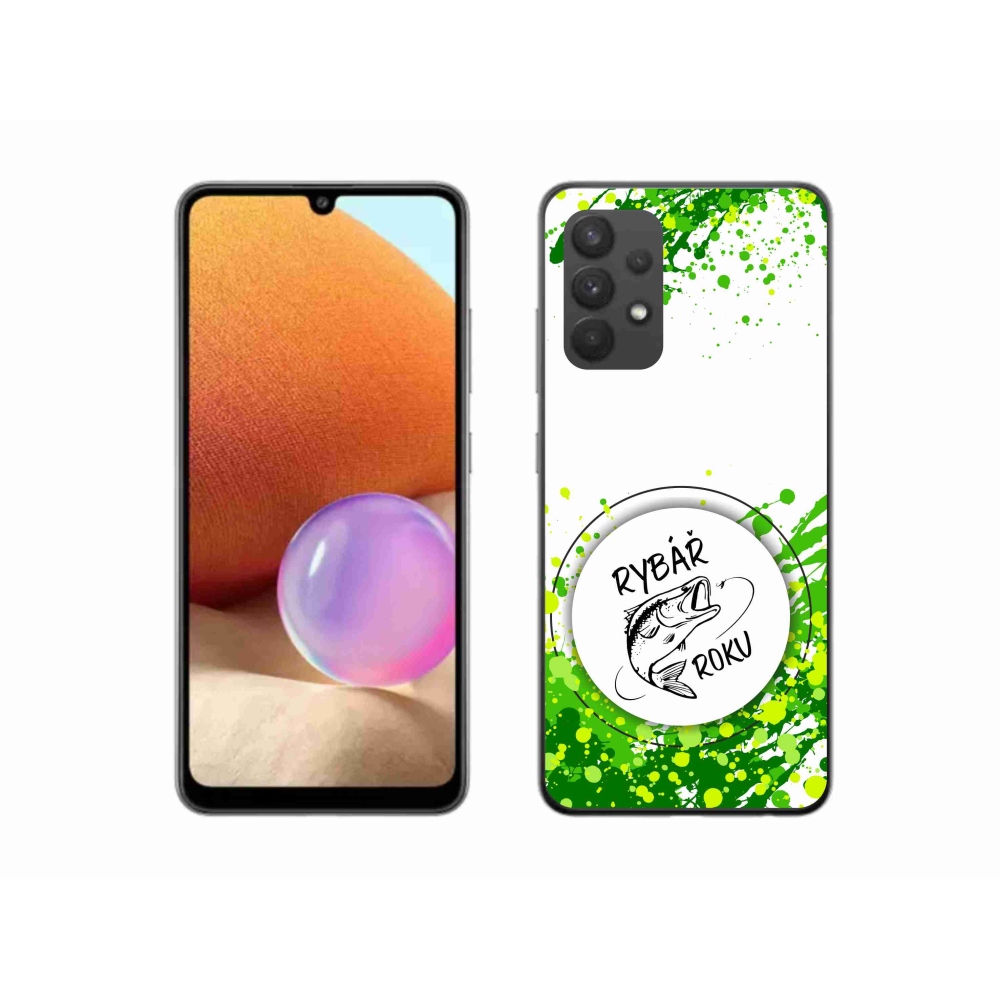 Gélový kryt mmCase na Samsung Galaxy A32 4G - rybár roka biele pozadie