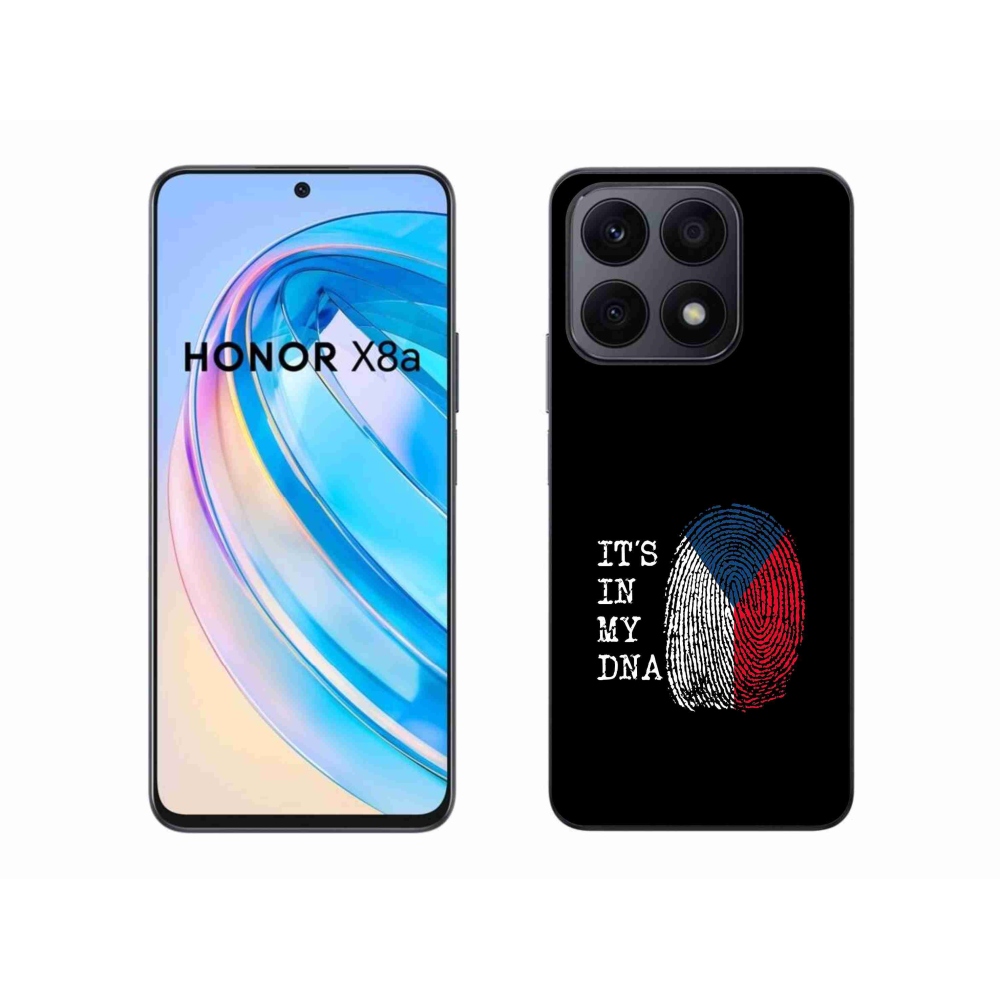 Gélový kryt mmCase na Honor X8a - vlajka odtlačok prsta čierne pozadie