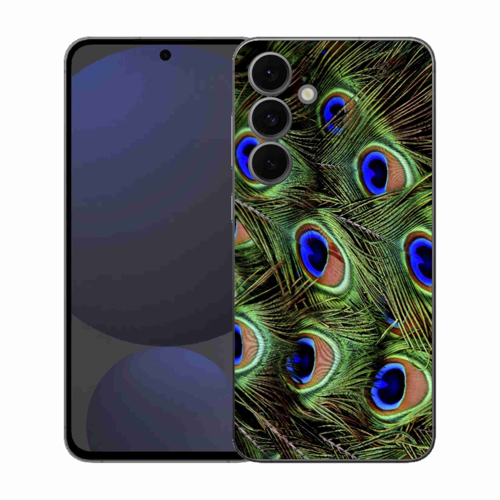 Gélový kryt mmCase na Samsung Galaxy S25 FE - pávie perie