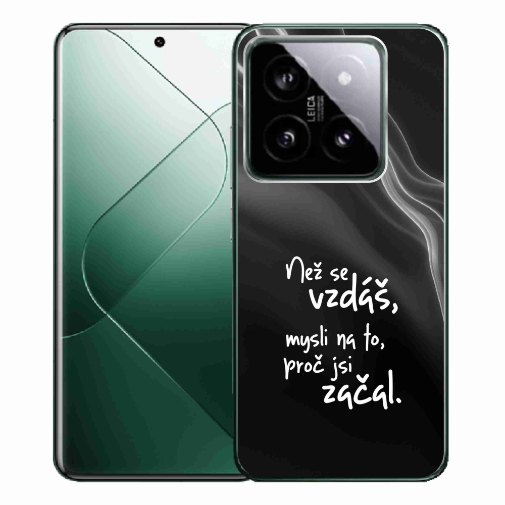 Gélový kryt mmCase na Xiaomi 14 Pro - citát 2 čierne pozadie