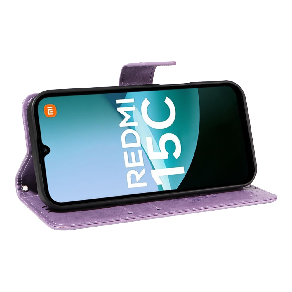 Trees knižkové púzdro na Xiaomi Redmi 15C 4G/5G (173mm) - svetlofialové