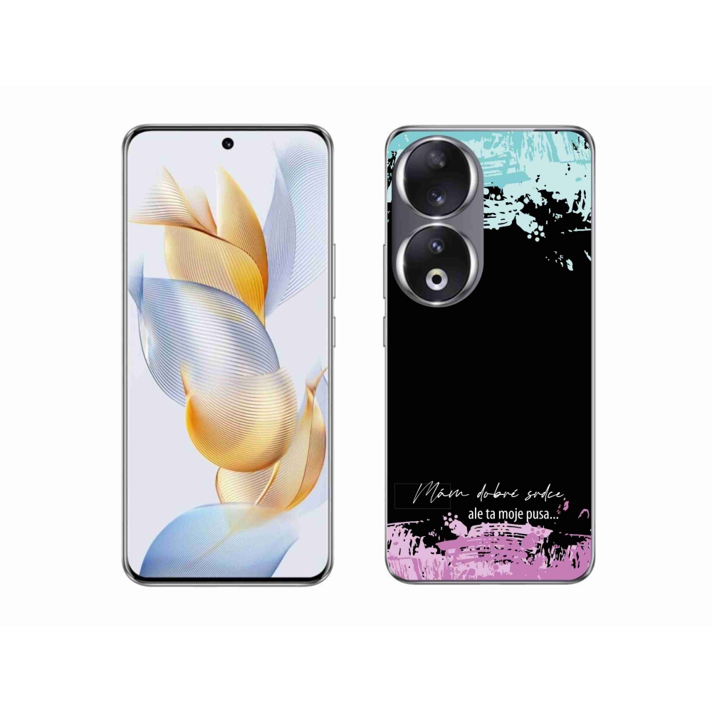 Gélový kryt mmCase na Honor 90 - vtipný text 3 čierne pozadie