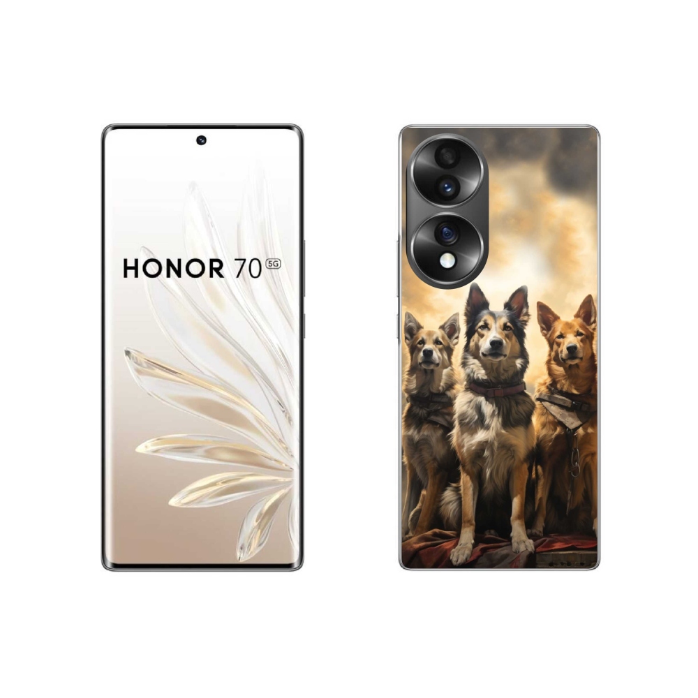 Gélový kryt mmCase na Honor 70 - tri psy