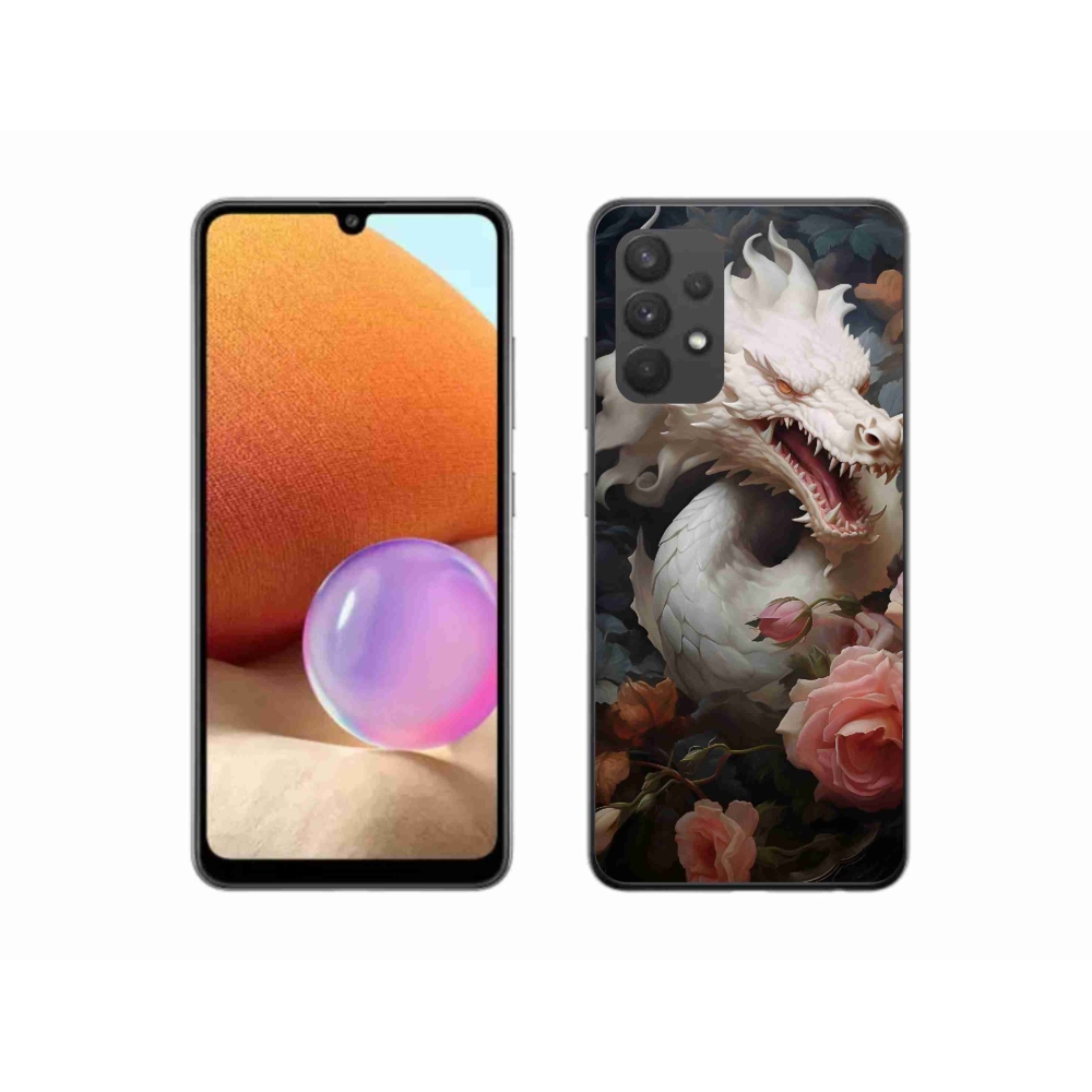 Gélový kryt mmCase na Samsung Galaxy A32 4G - biely drak