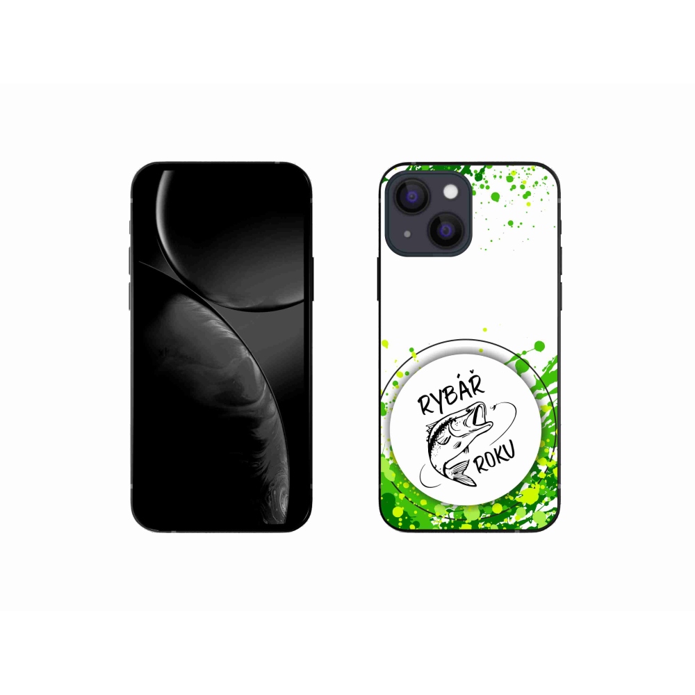 Gélový kryt mmCase na iPhone 13 mini 5.4 - rybár roka biele pozadie