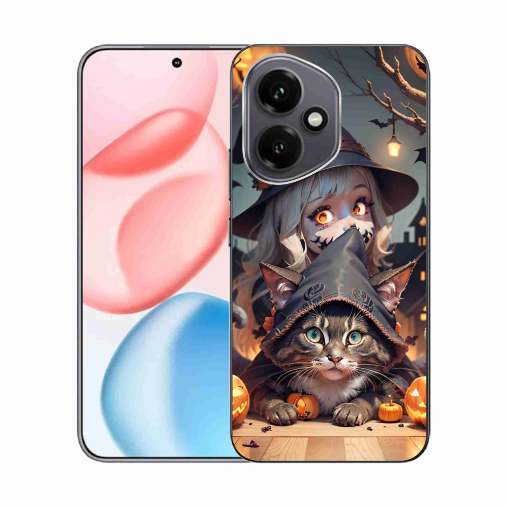 Gélový kryt mmCase na Honor 400 - čarodejnica s mačkou
