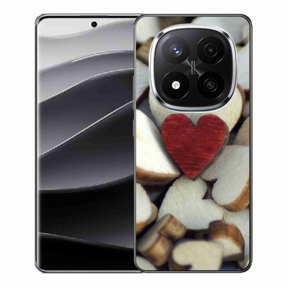 Gélový kryt mmCase na Xiaomi Redmi Note 14 Pro+ 5G - gravírované červené srdce