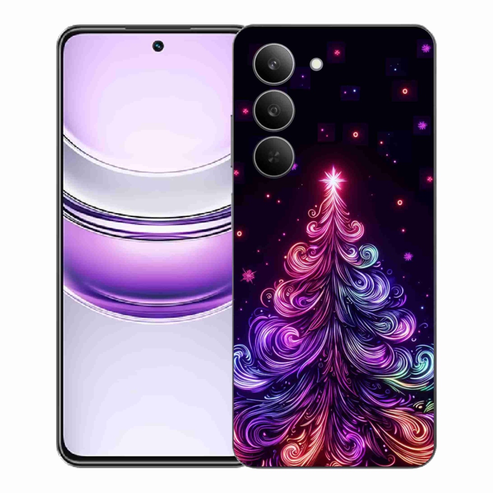 Gélový kryt mmCase na Realme 14x 5G - neónový vianočný stromček 1