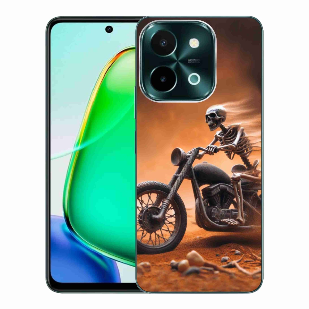 Gélový kryt mmCase na Vivo Y28 - kostra na motorke