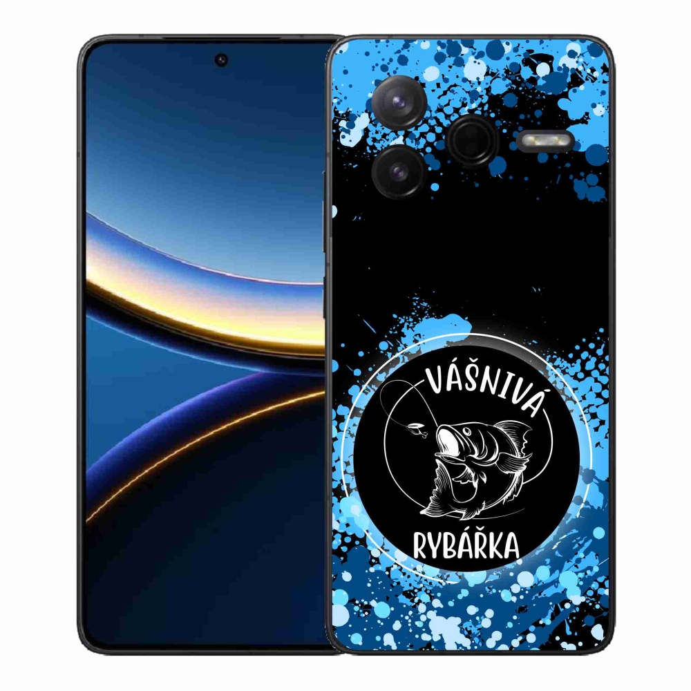Gélový kryt mmCase na Xiaomi Poco F7 Pro - vášnivá rybárka čierne pozadie