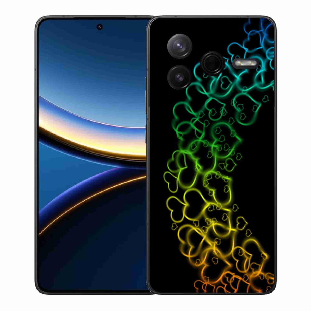 Gélový kryt mmCase na Xiaomi Poco F7 Pro - farebné srdiečka