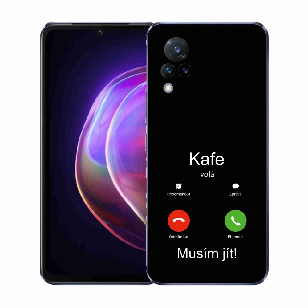 Gélový kryt mmCase na Vivo V21 4G/5G - kafe volá čierne pozadie