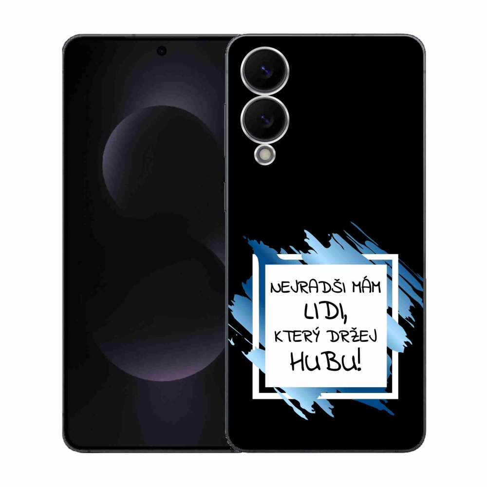 Gélový kryt mmCase na Samsung Galaxy S25 Edge - vtipný text 7 bieločierne pozadie