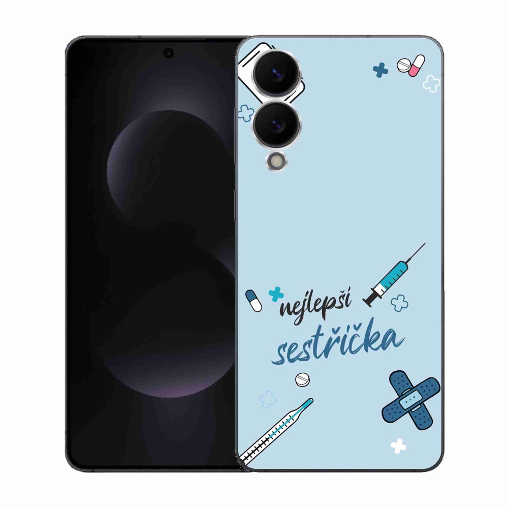 Gélový kryt mmCase na Samsung Galaxy S25 Edge - najlepšia sestrička modré pozadie