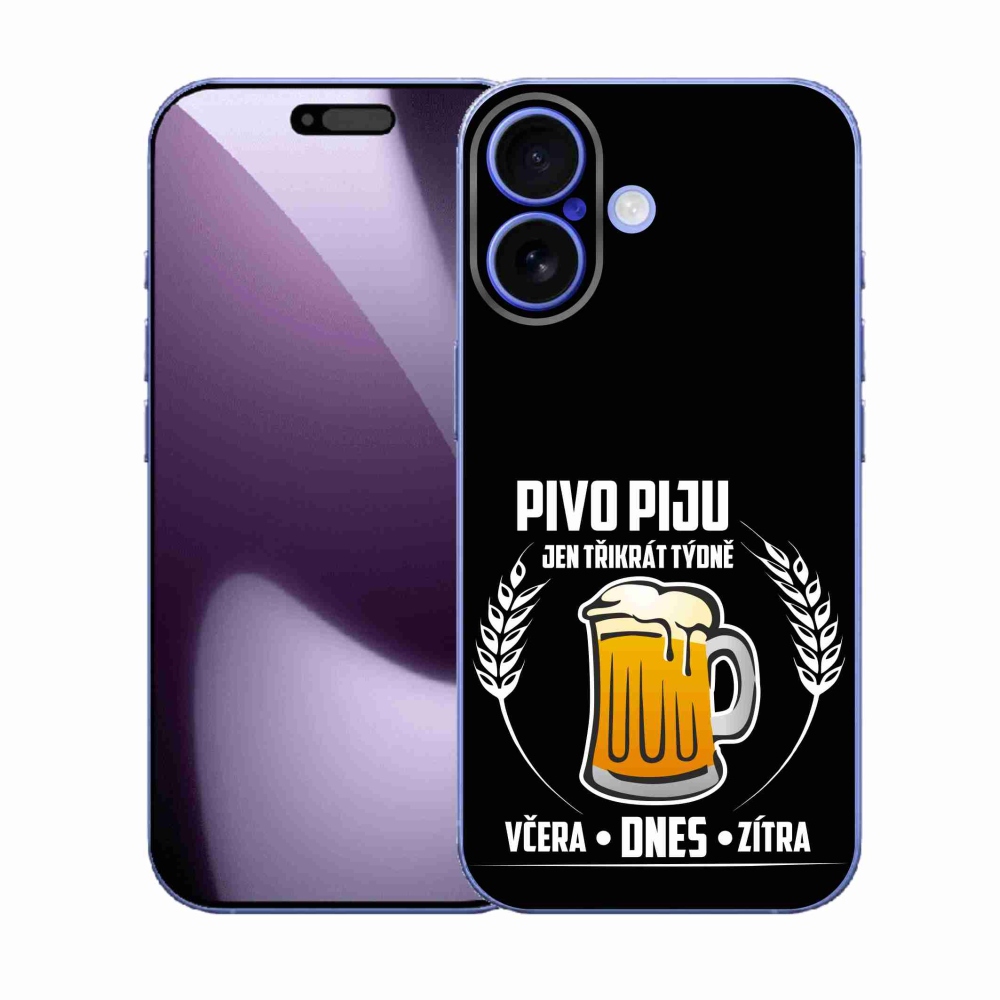 Gélový kryt mmCase na iPhone 17 - pivný motív čierne pozadie