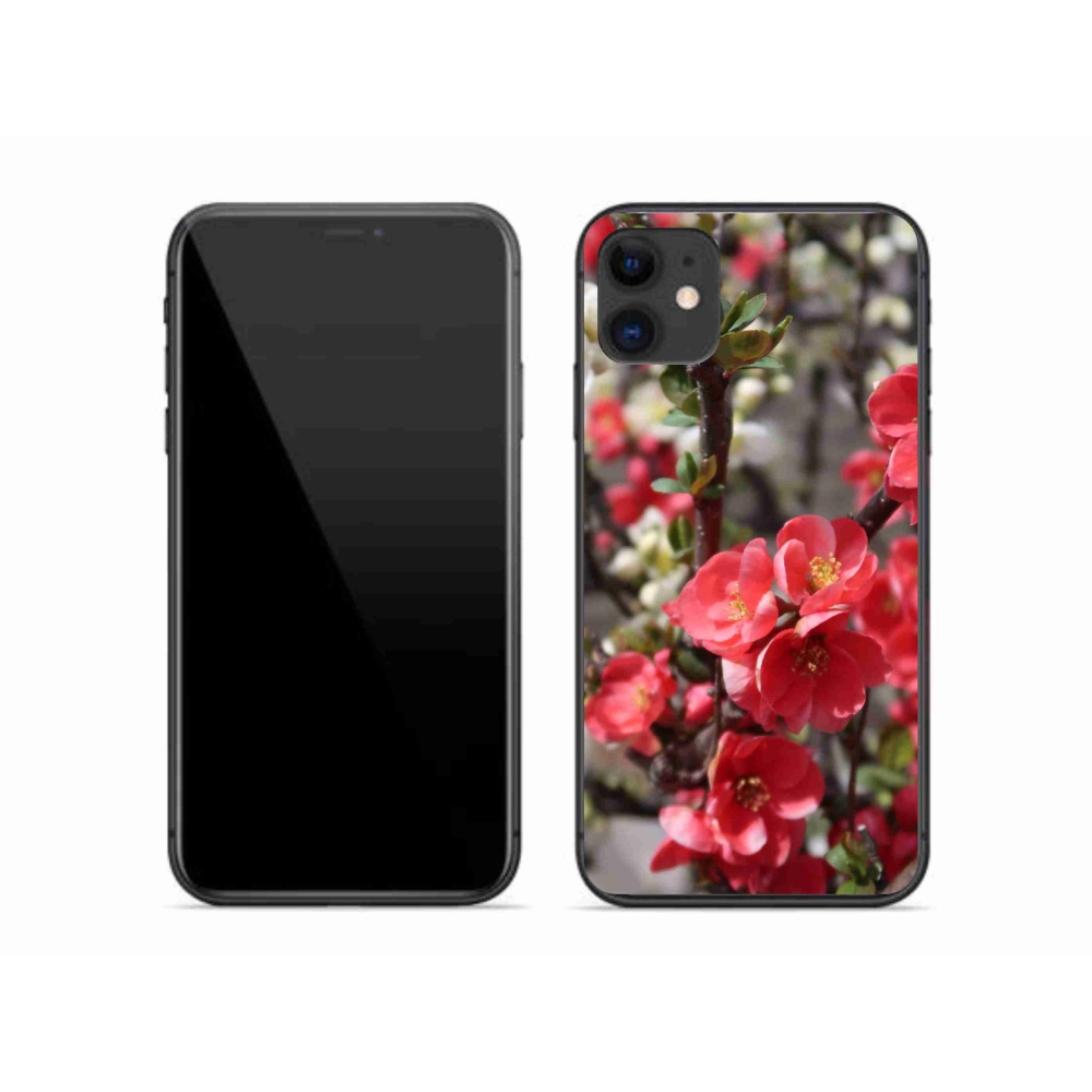 Gélový kryt mmCase na iPhone 11 - červené kvety
