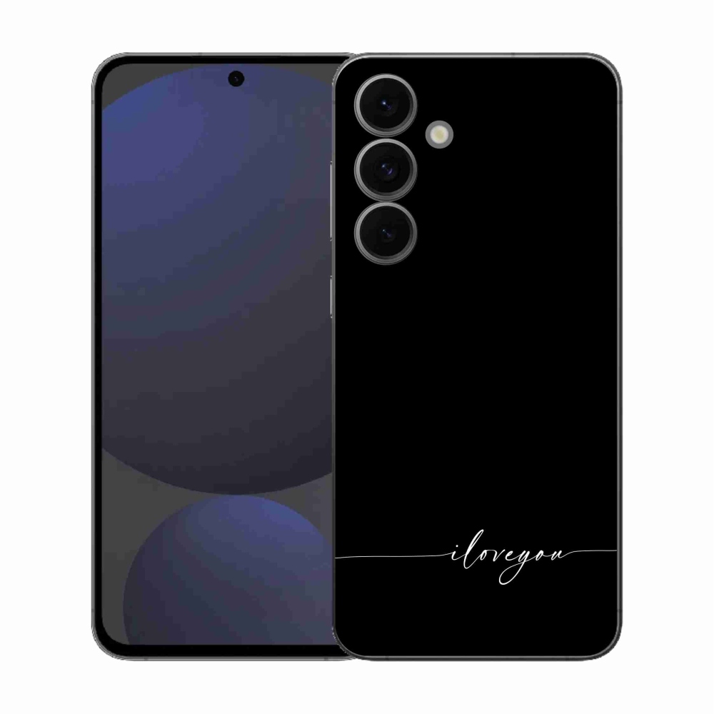 Gélový kryt mmCase na Samsung Galaxy S25 FE - I love you čierne pozadie