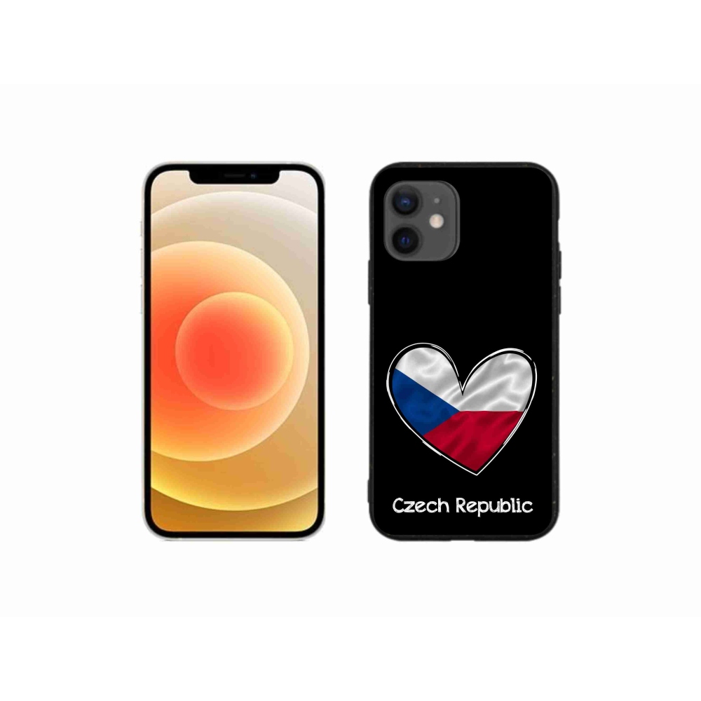 Gélový kryt mmCase na iPhone 12 mini - vlajka srdca čierne pozadie