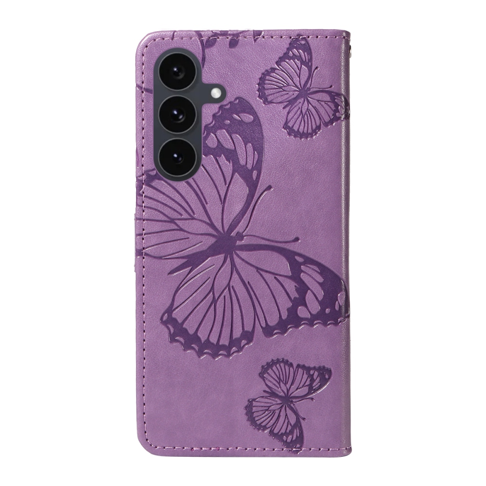 Big Butterfly knižkové púzdro na Samsung Galaxy S25 FE - fialové