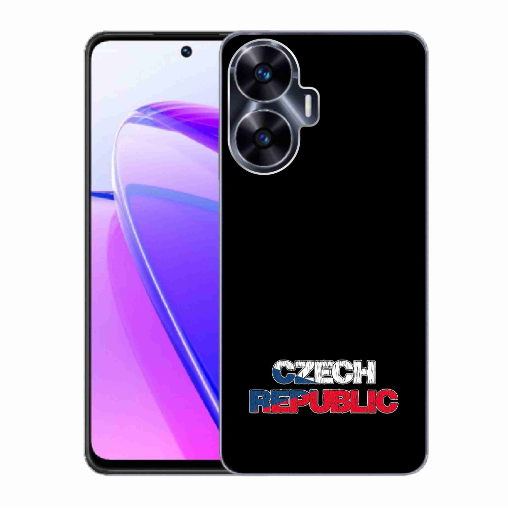 Gélový kryt mmCase na Realme C55 - Czech Republic čierne pozadie