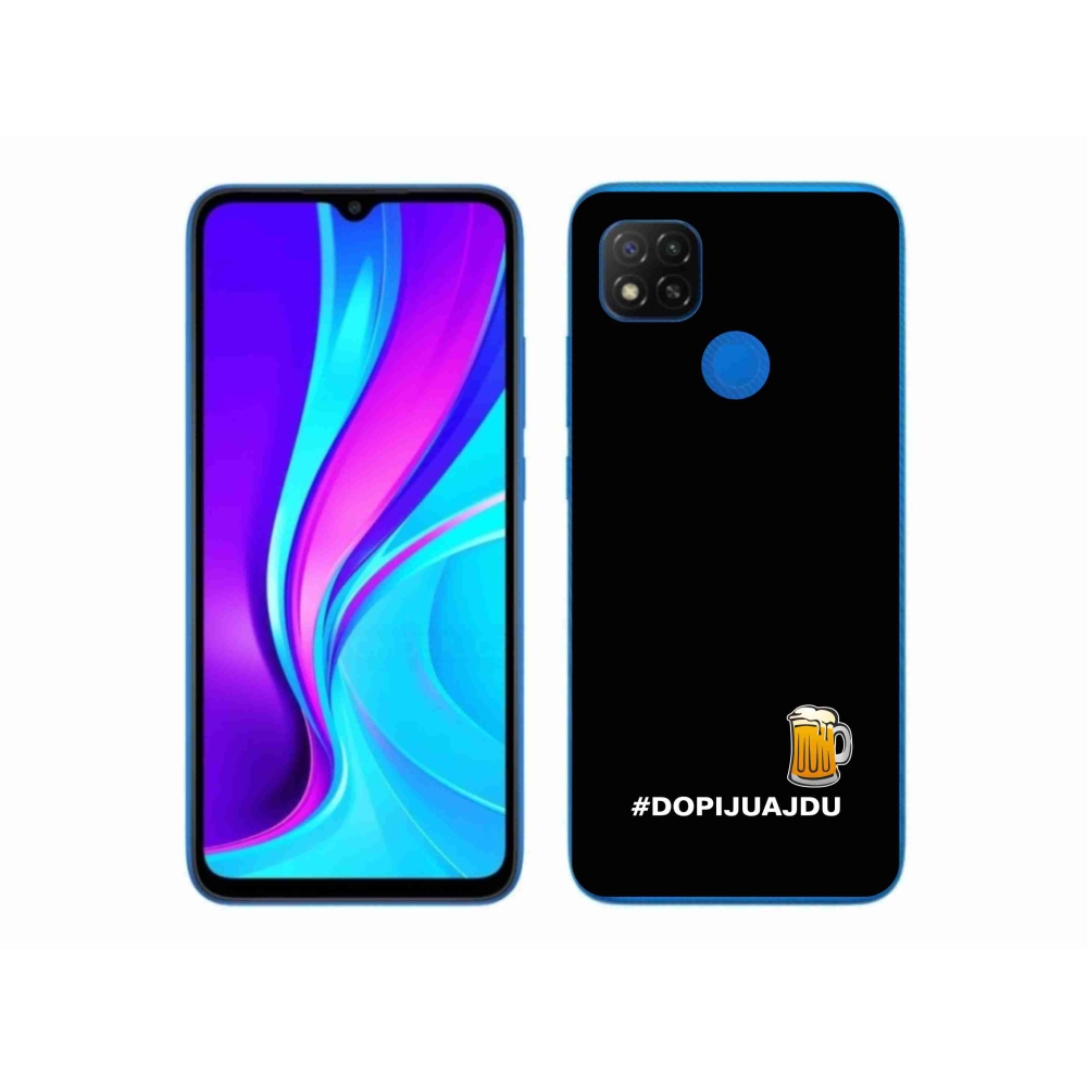 Gélový kryt mmCase na Xiaomi Redmi 9C - pivný motív 1 čierne pozadie