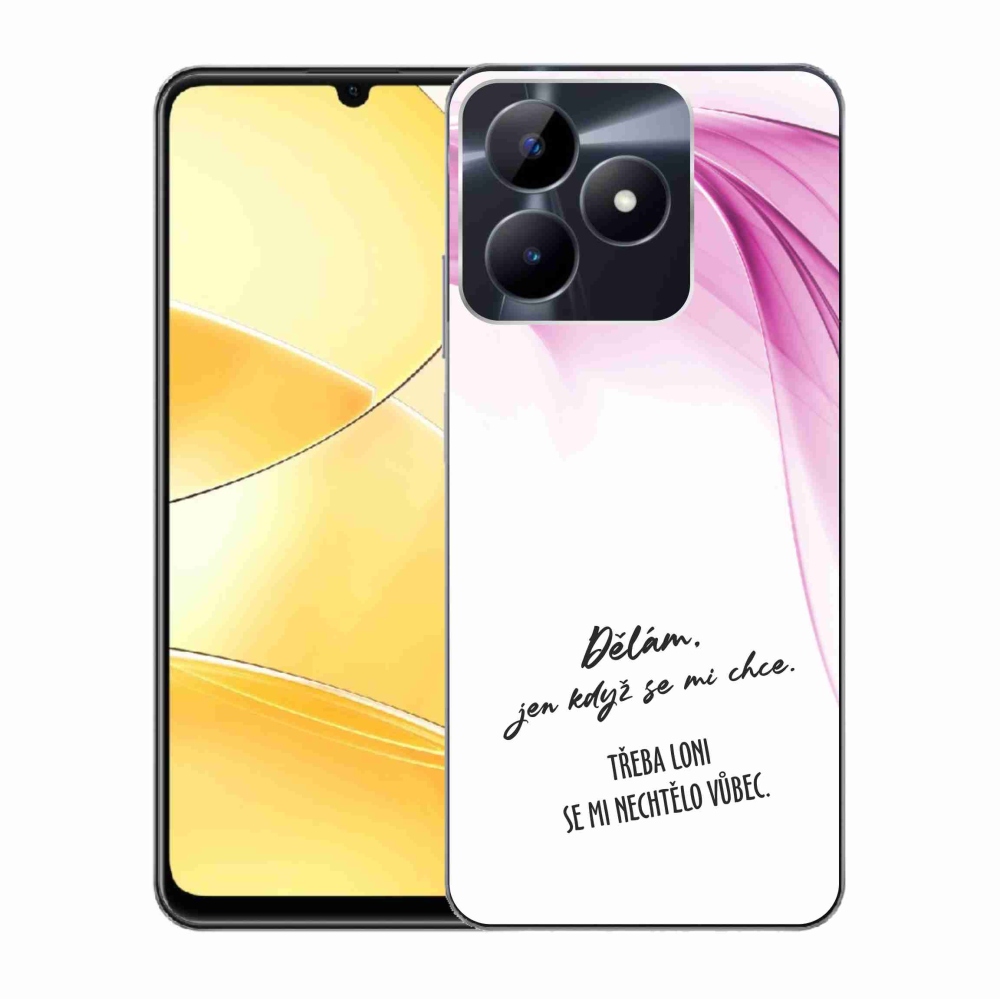 Gélový kryt mmCase na Realme C51/C53 - vtipný text 12 biele pozadie