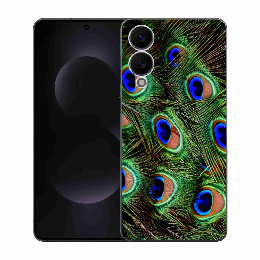 Gélový kryt mmCase na Samsung Galaxy S25 Edge - pávie perie