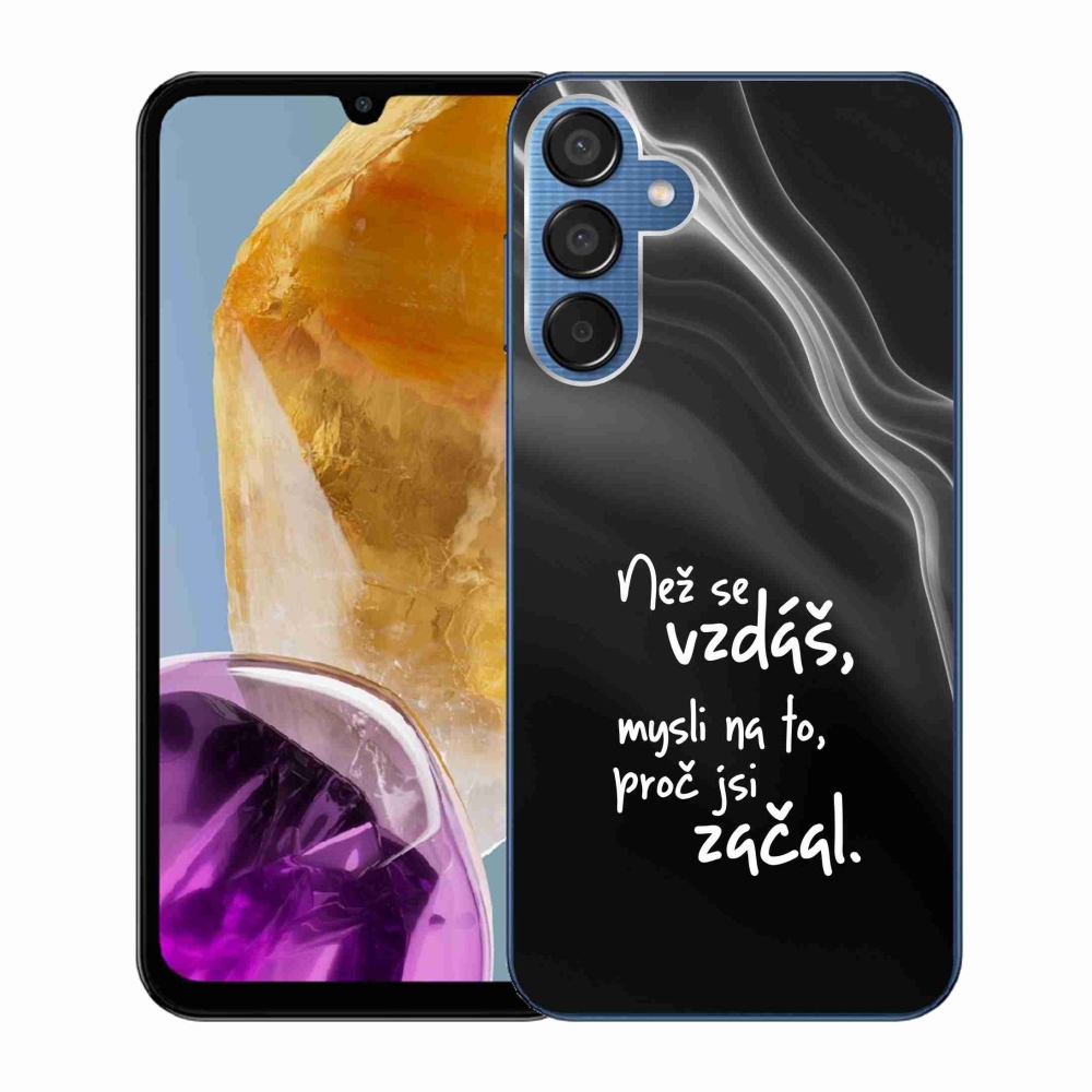 Gélový kryt mmCase na Samsung Galaxy M15 5G - citát 2 čierne pozadie