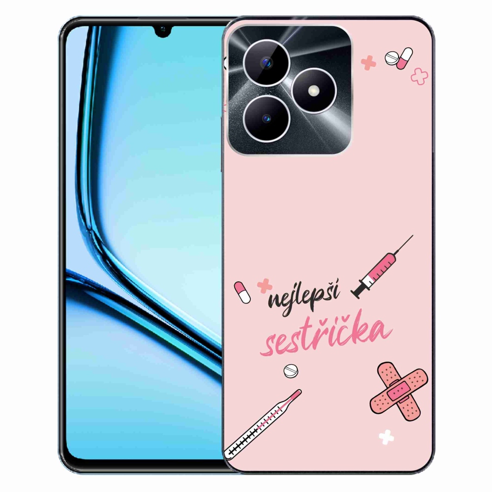 Gélový kryt mmCase na Realme Note 50 - najlepšia sestrička ružové pozadie