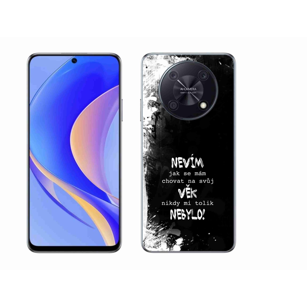 Gélový kryt mmCase na Huawei Nova Y90 - vtipný text 14 čierne pozadie