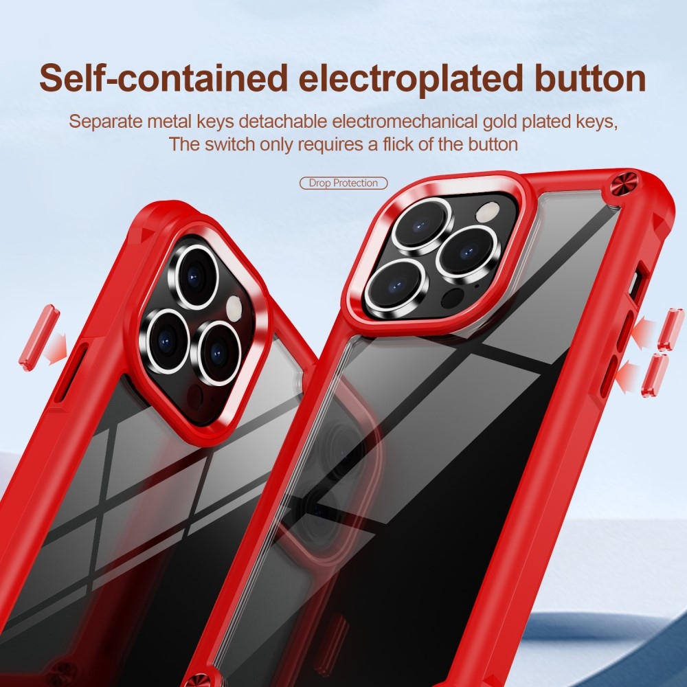 Gélový obal s pevným chrbtom na iPhone 15 Pro Max - červený