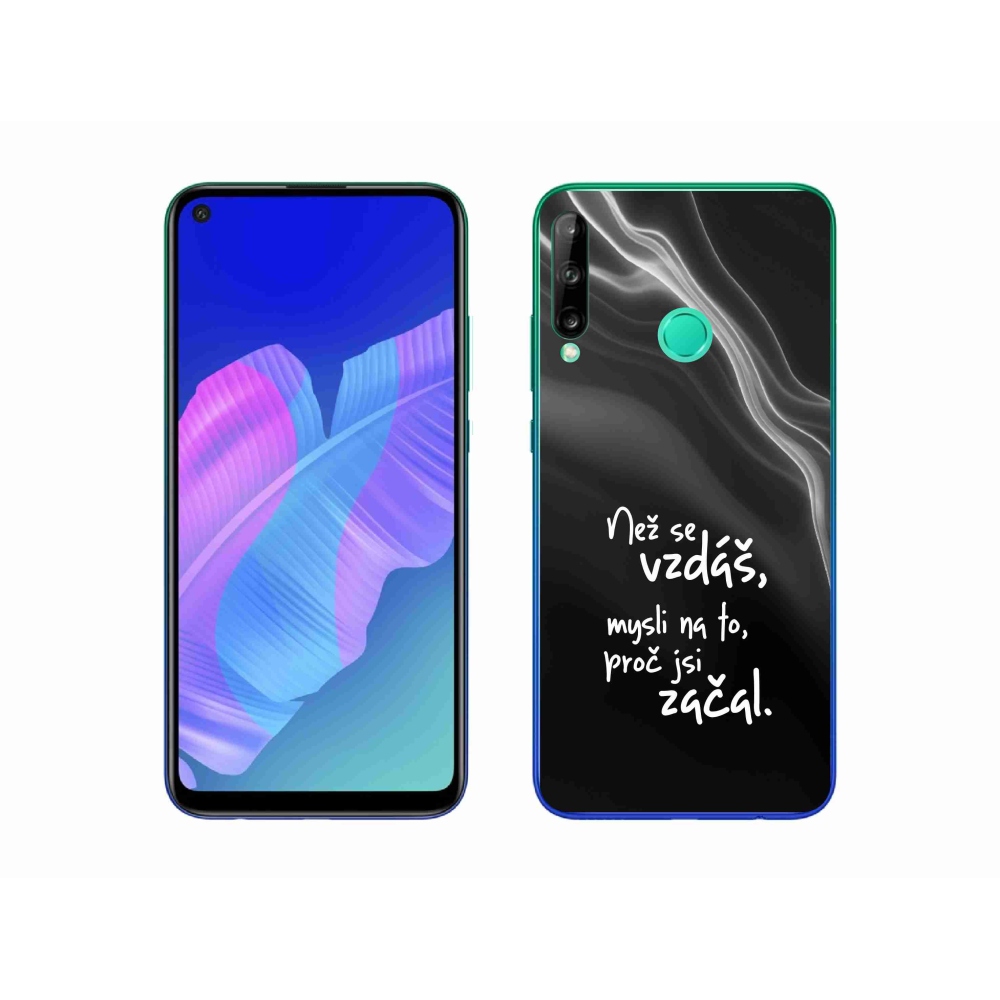 Gélový kryt mmCase na Huawei P40 Lite E - citát 2 čierne pozadie