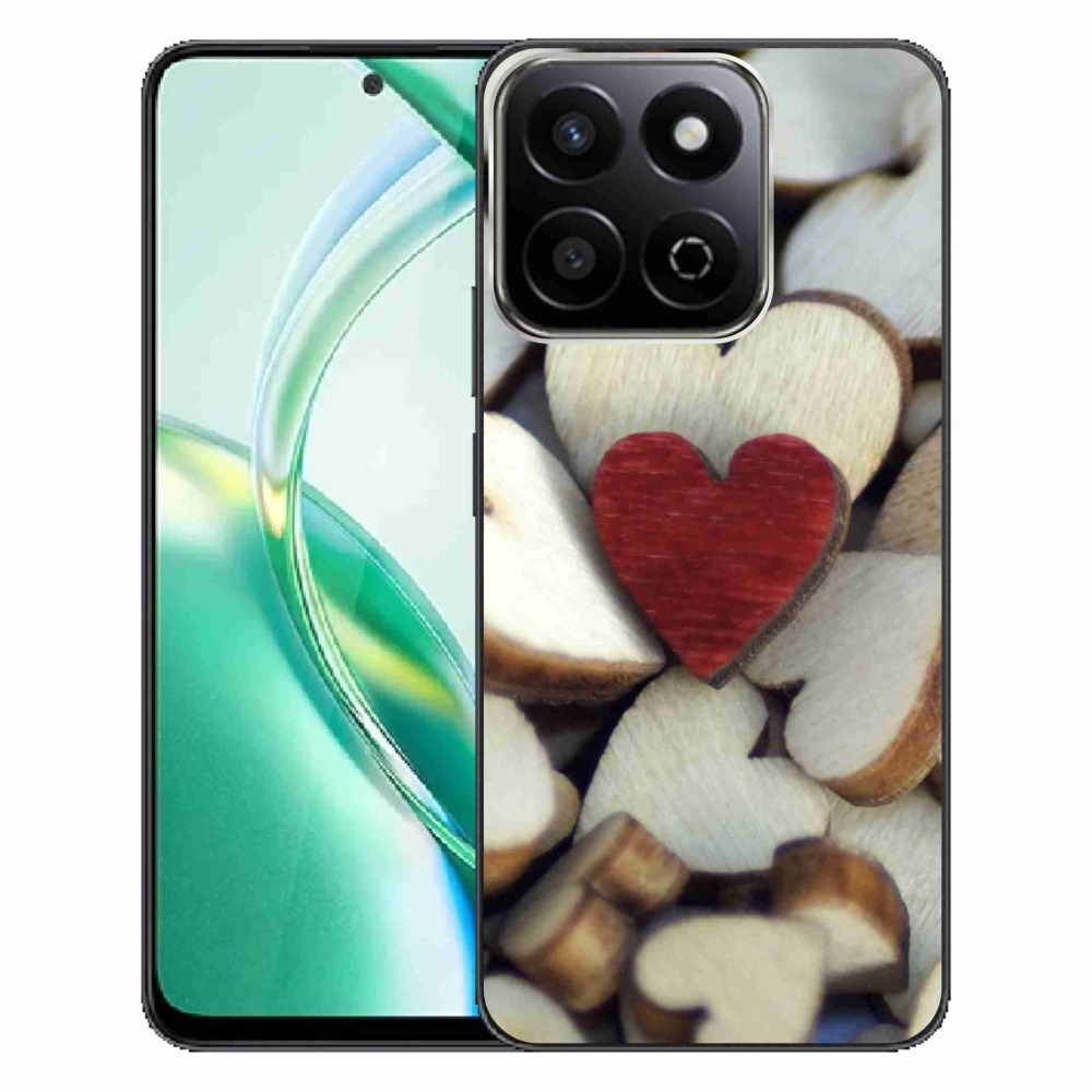Gélový kryt mmCase na Honor 200 Smart 5G - gravírované červené srdce