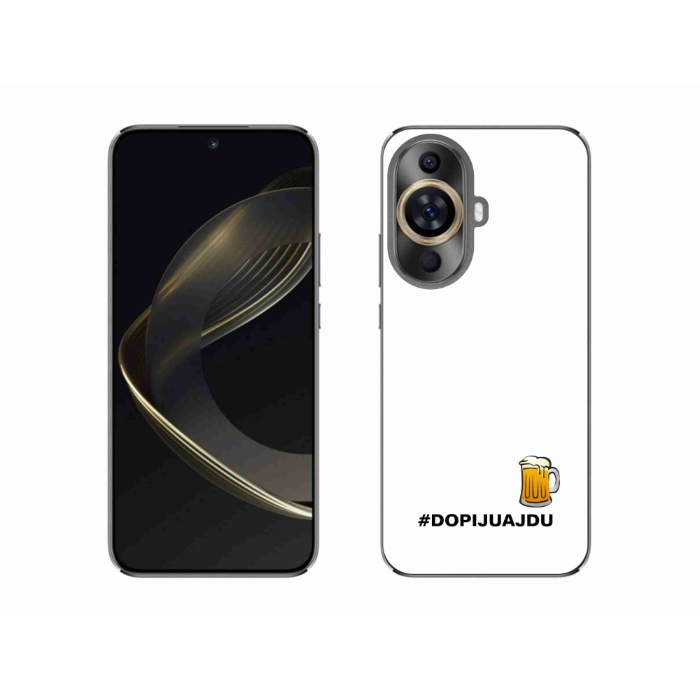 Gélový kryt mmCase na Huawei Nova 11 - pivný motív 1 biele pozadie
