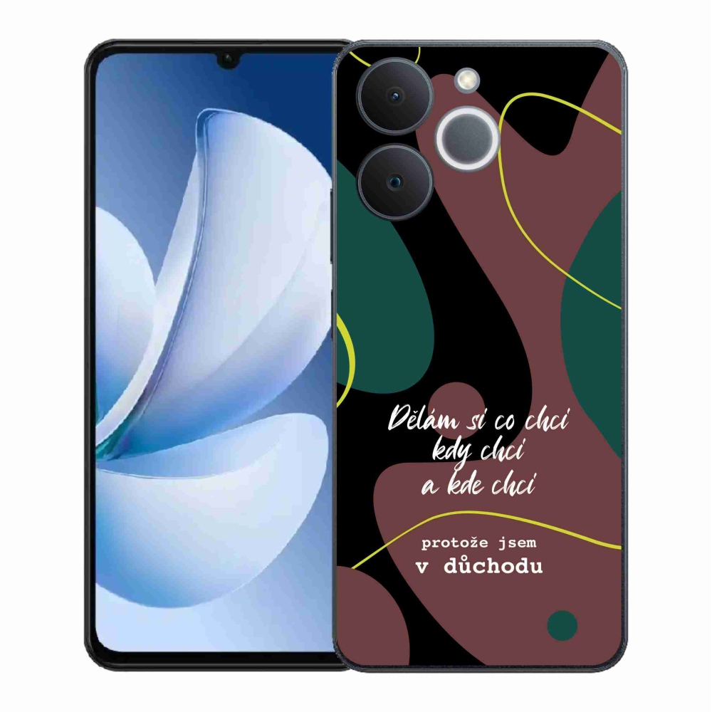 Gélový kryt mmCase na Realme Note 70T - vtipný text 10 čierne pozadie