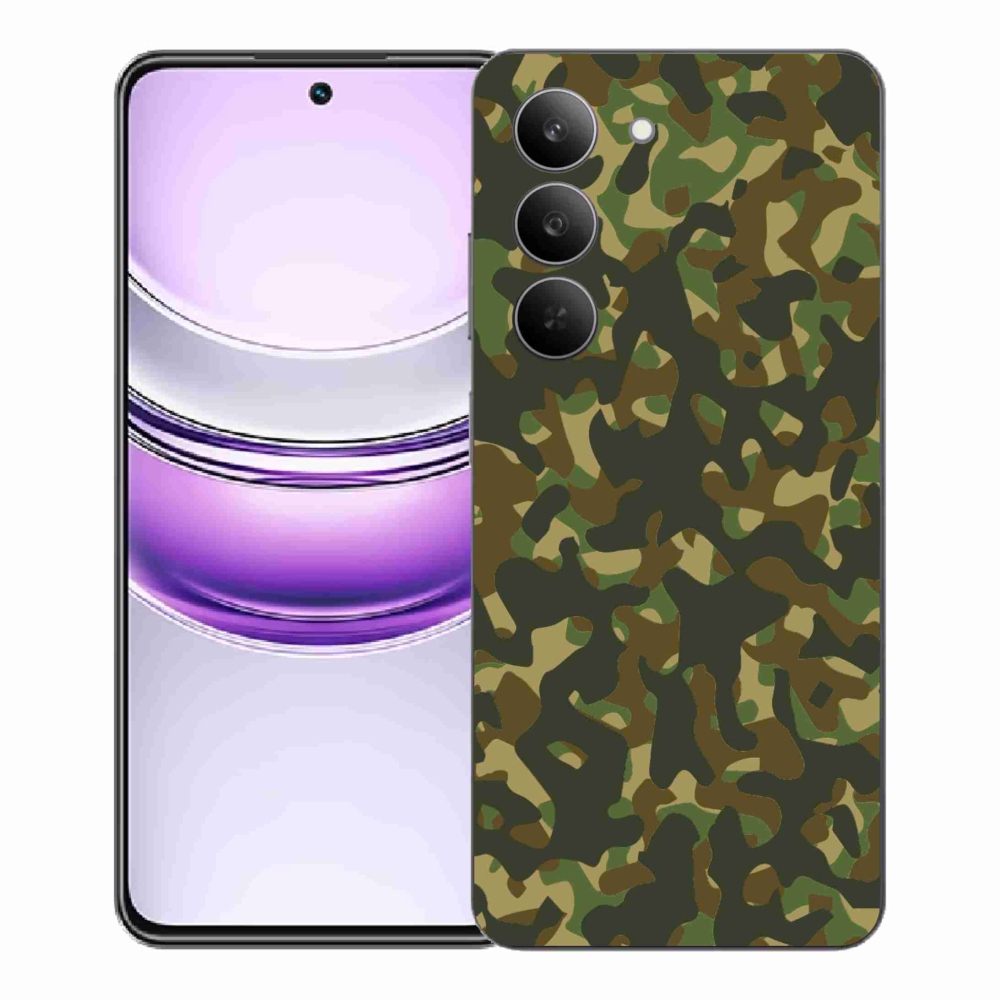 Gélový kryt mmCase na Realme 14x 5G - maskáčový vzor 1