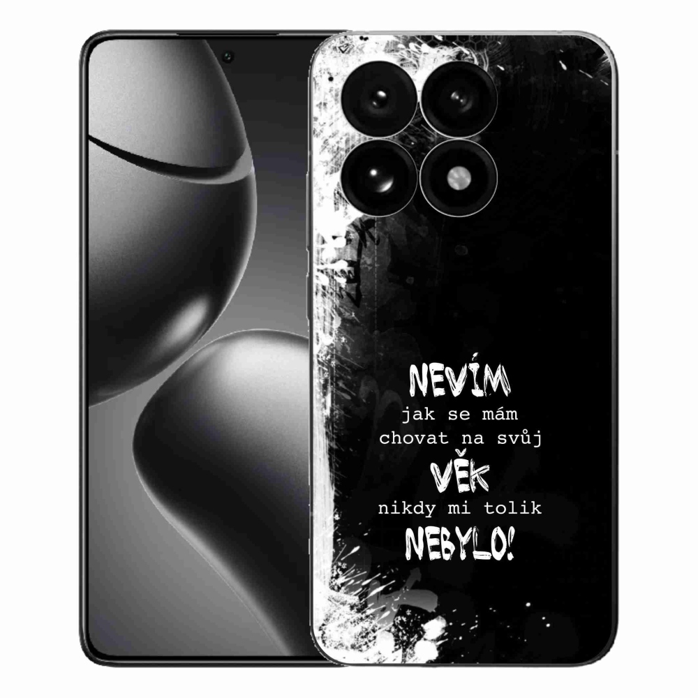 Gélový kryt mmCase na Xiaomi 15T - vtipný text 14 čierne pozadie