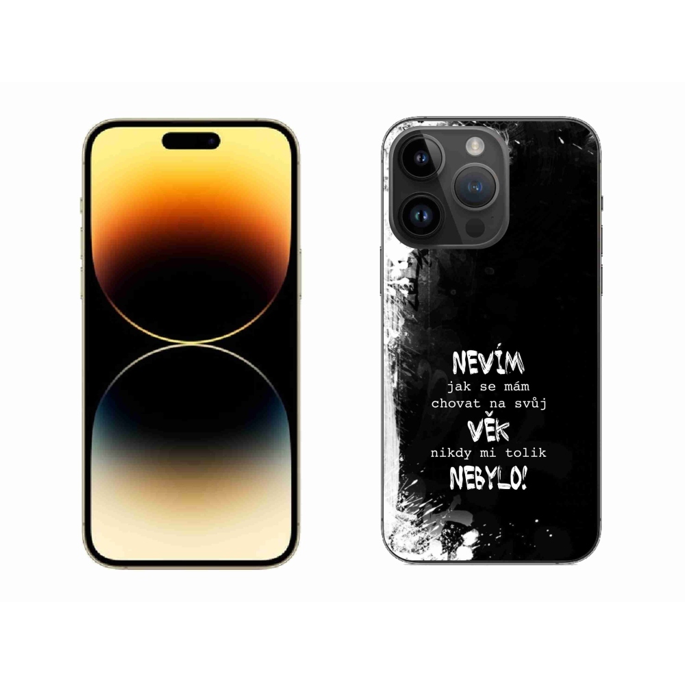 Gélový kryt mmCase na iPhone 14 Pro Max 6.7 - vtipný text 14 čierne pozadie