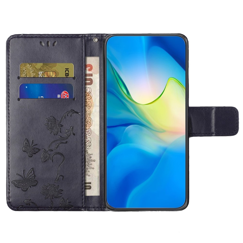 Flower knižkové púzdro na Samsung Galaxy M15 5G - tmavofialové
