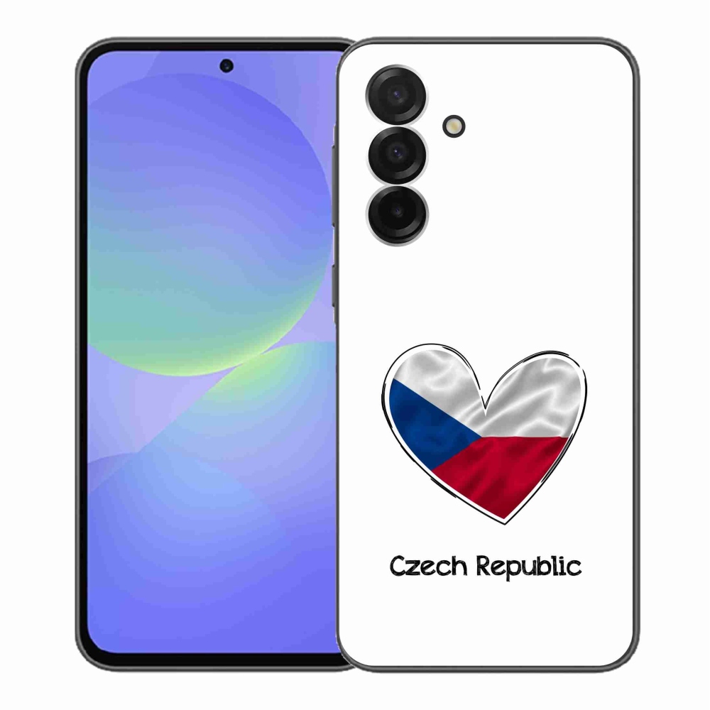 Gélový kryt mmCase na Samsung Galaxy A36 5G - vlajka srdca biele pozadie