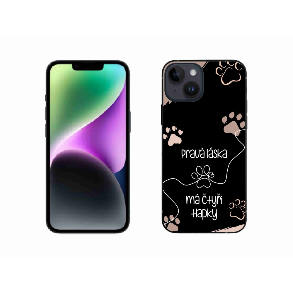 Gélový kryt mmCase na iPhone 14 - psí motív 1 čierne pozadie