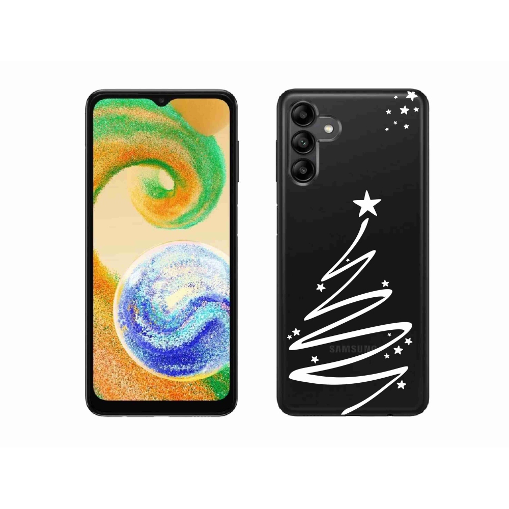 Gélový kryt mmCase na Samsung Galaxy A04s (164.7x76.7x9.1mm) - biely stromček na priehľadnom pozadí