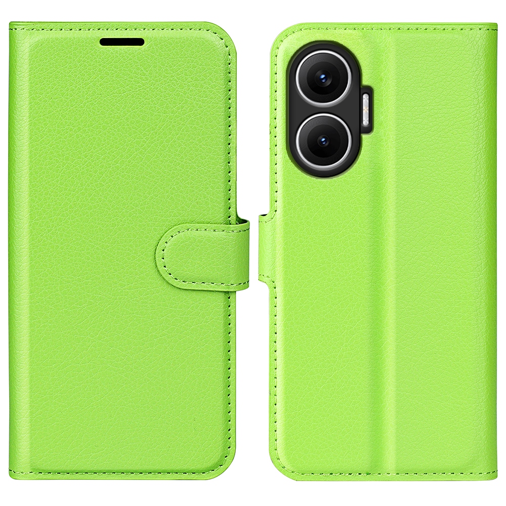 Litchi knižkové púzdro na Xiaomi Poco F7 5G - zelené
