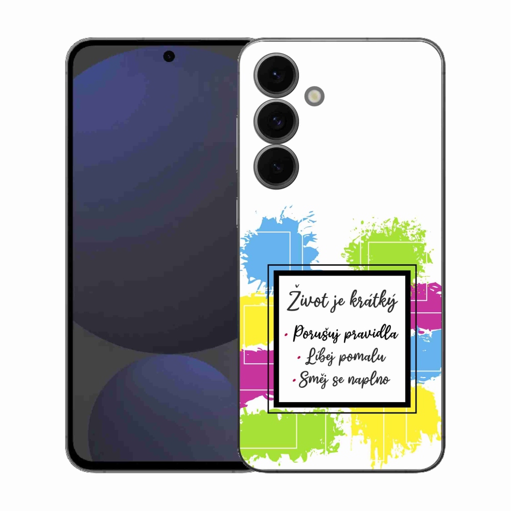 Gélový kryt mmCase na Samsung Galaxy S25 FE - citát 5 biele pozadie