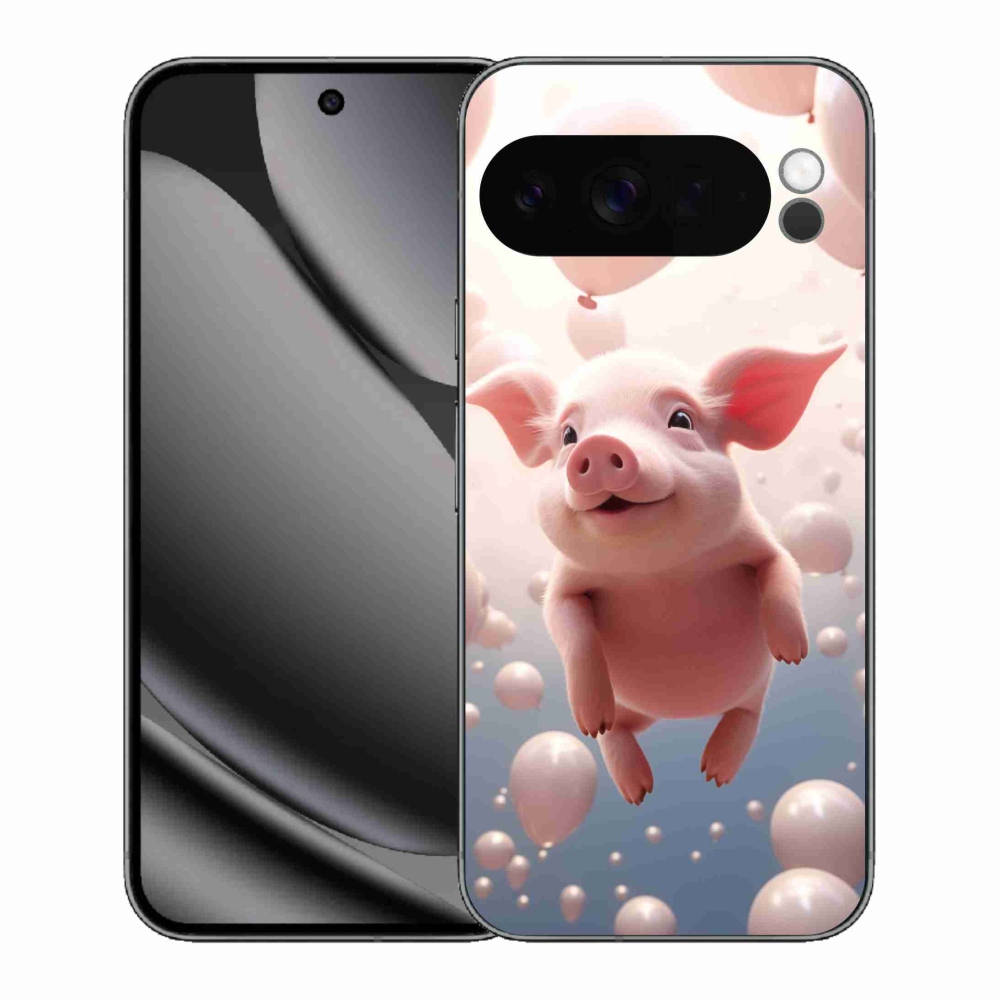 Gélový kryt mmCase na Google Pixel 10 Pro XL - prasiatko s balónikmi