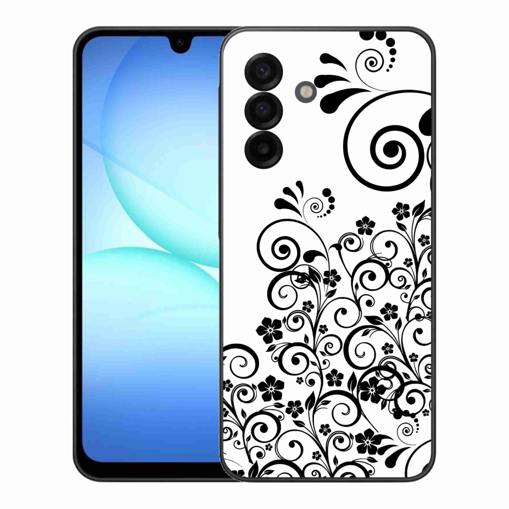 Gélový kryt mmCase na Samsung Galaxy A17 4G/5G - čiernobiele kvetinové vzory