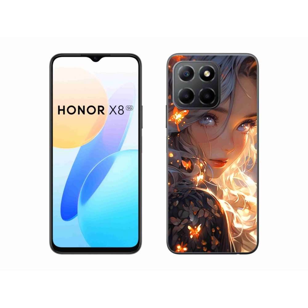 Gélový kryt mmCase na Honor X8 5G - dievča a motýle