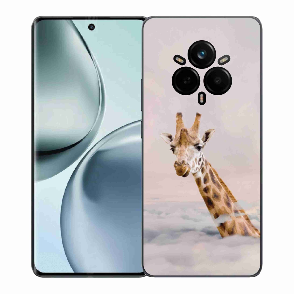 Gélový kryt mmCase na Realme 14 Pro+ 5G - žirafa v oblakoch